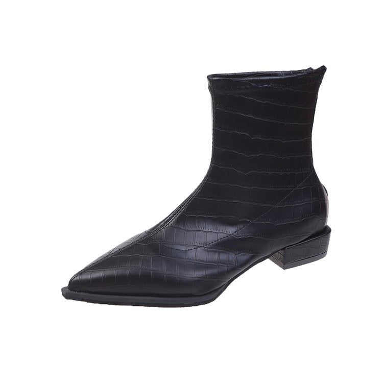 Women's Boots 2022 Spring Autumn Ankle Boots Fashion Women Silver Zipper Short Boots Ladies Low-heeled