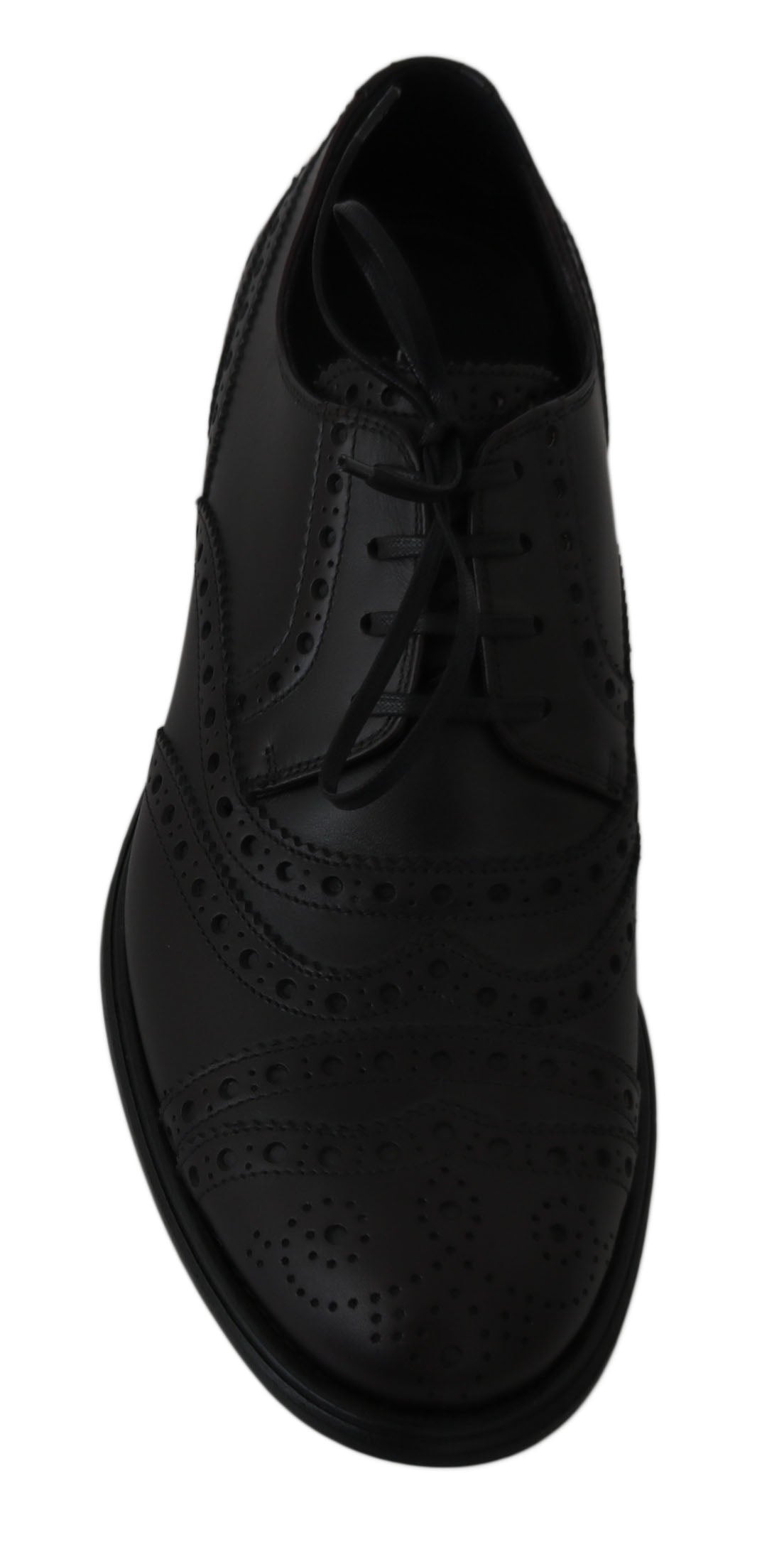 Black Leather Wingtip Oxford Dress Shoes