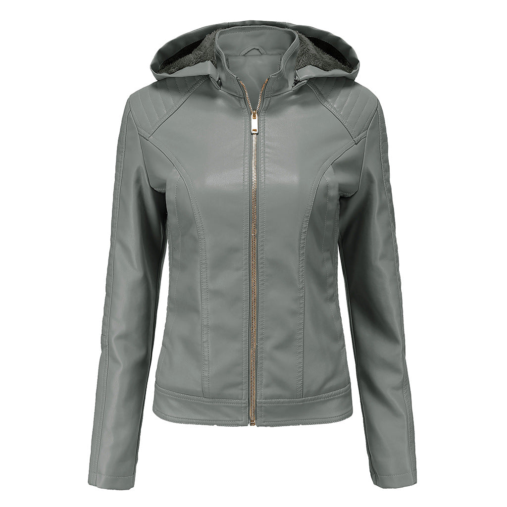 Hooded long sleeved women's jacket