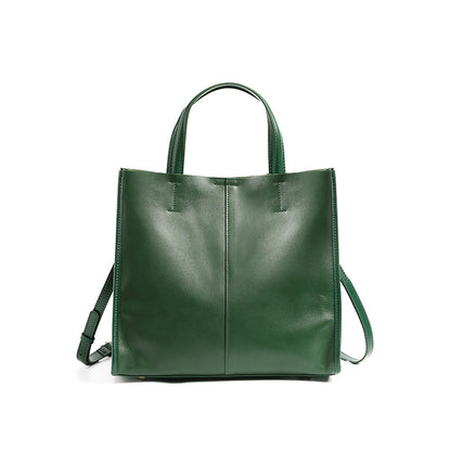 Leather Tote Bag for Women, Genuine First Layer Vegetable-Tanned Leather, Large Capacity, Fashionable and Versatile Handbag