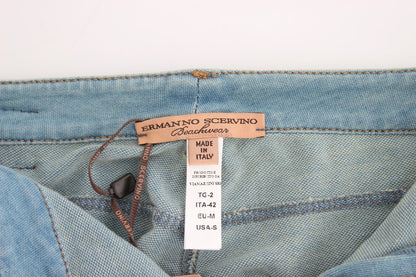 Blue Capri Pants Cropped Jeans