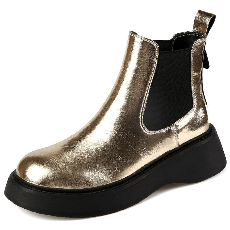 Newest Women Ankle Boots Autumn Winter Genuine Leather Platforms Wedges Heels Fashion Concise Working Casual Shoes