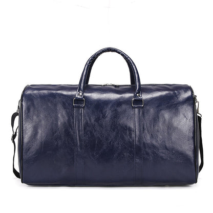 PU travel bag large capacity cylindrical sports fitness bag business casual short trip luggage bag