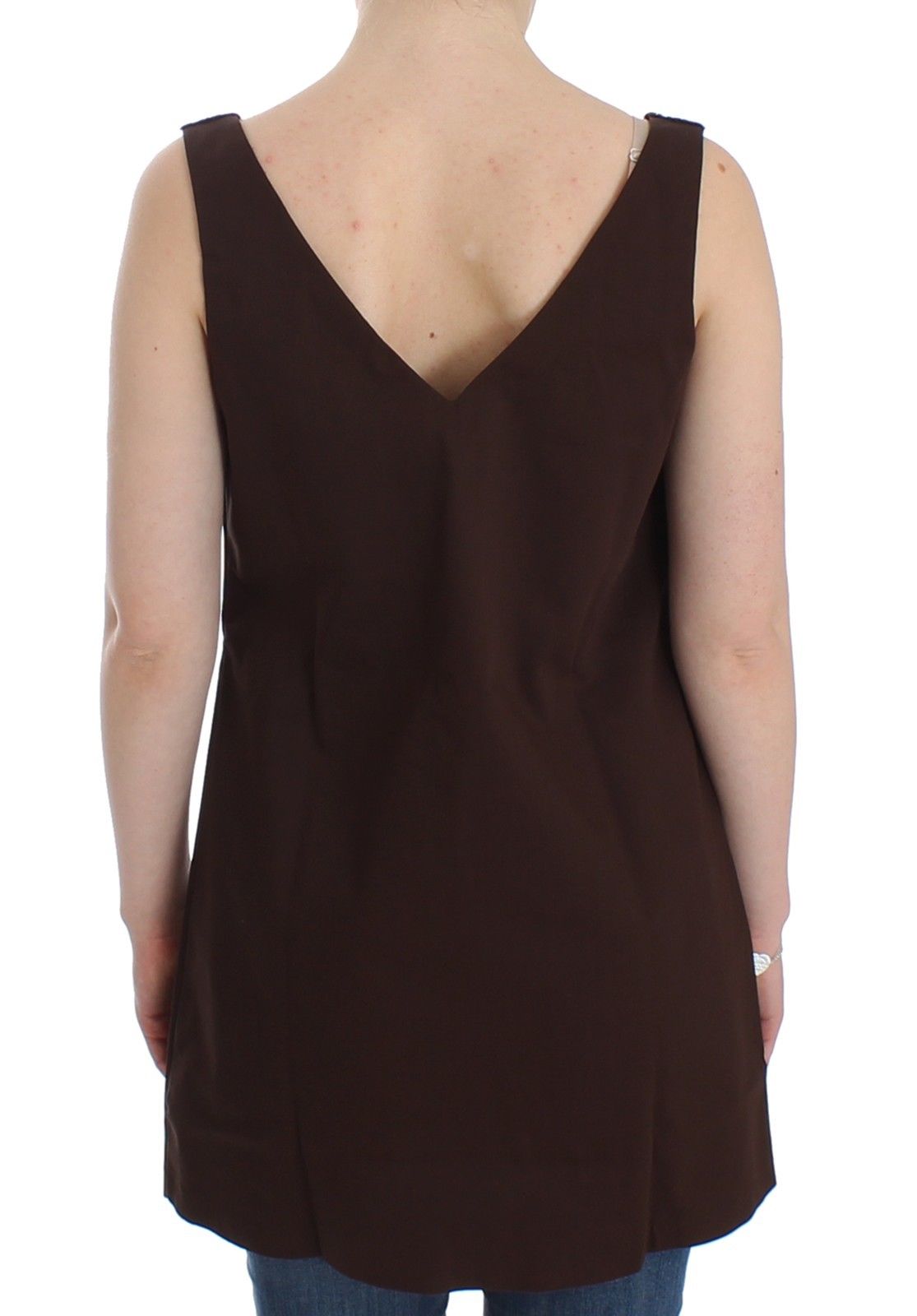 Beachwear Brown Cotton Stretch Tunic Dress