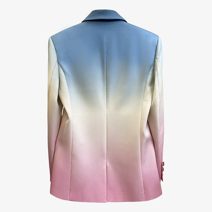 TWOTWINSTYLE Patchwork Hit Color Blazer For Women Notched Long Sleeve Casual Blazers Female Spring Fashion New Clothing