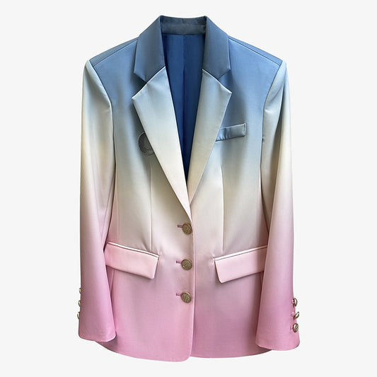 TWOTWINSTYLE Patchwork Hit Color Blazer For Women Notched Long Sleeve Casual Blazers Female Spring Fashion New Clothing