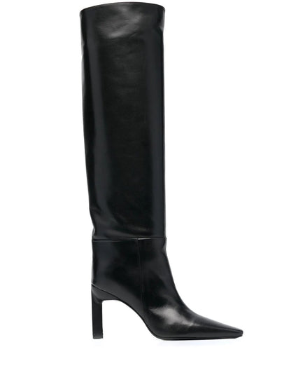 pop printing microfiber autumn winter boots high heel shoes women knee high boots woman thin heels fashion