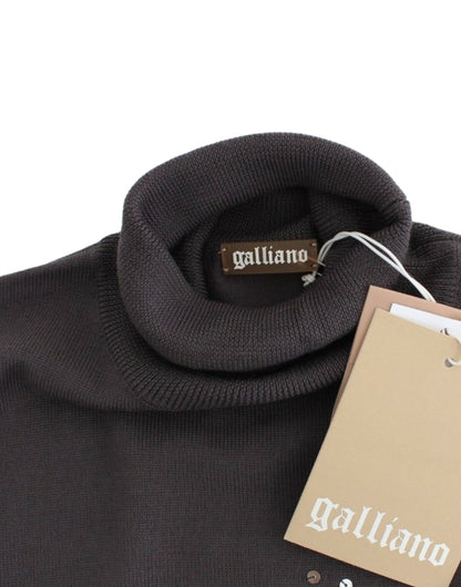 Brown turtleneck cotton sweater