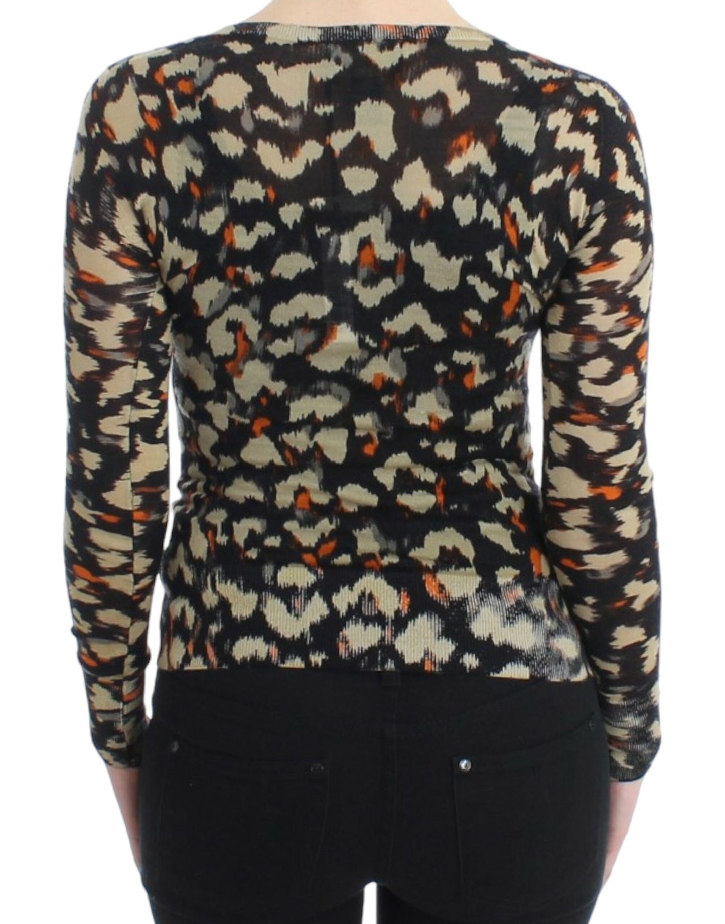 Multicolor v-neck wool jumper