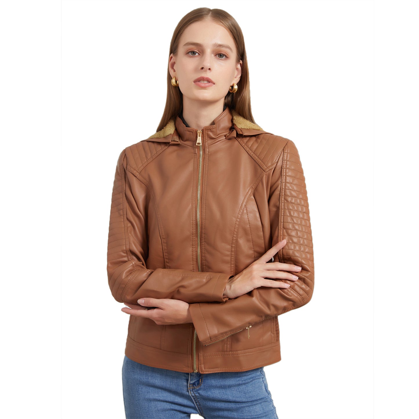 Hooded long sleeved women's jacket