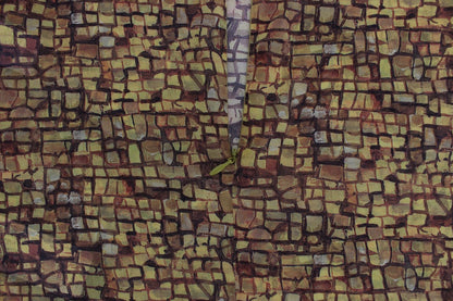 Multicolor Mosaic Print Silk Blouse T-shirt