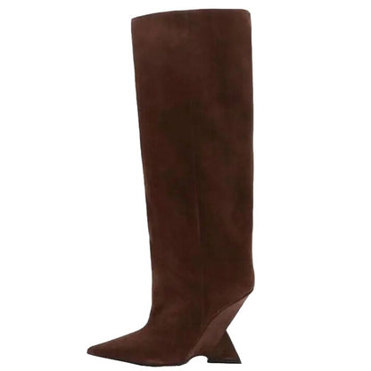 Women Knee High Boots Sexy Pointed Toe Warm Autumn Winter Long Shoes Woman Party Boots