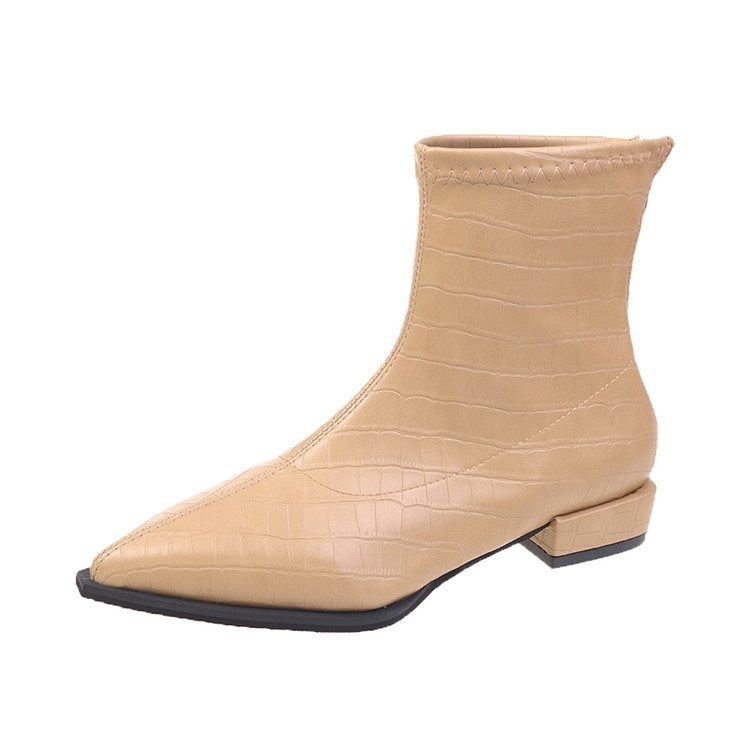 Women's Boots 2022 Spring Autumn Ankle Boots Fashion Women Silver Zipper Short Boots Ladies Low-heeled