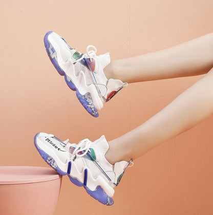 Women Flat Platform Shoes Breathable Comfortable Lightweight Casual Ladies Sneakers