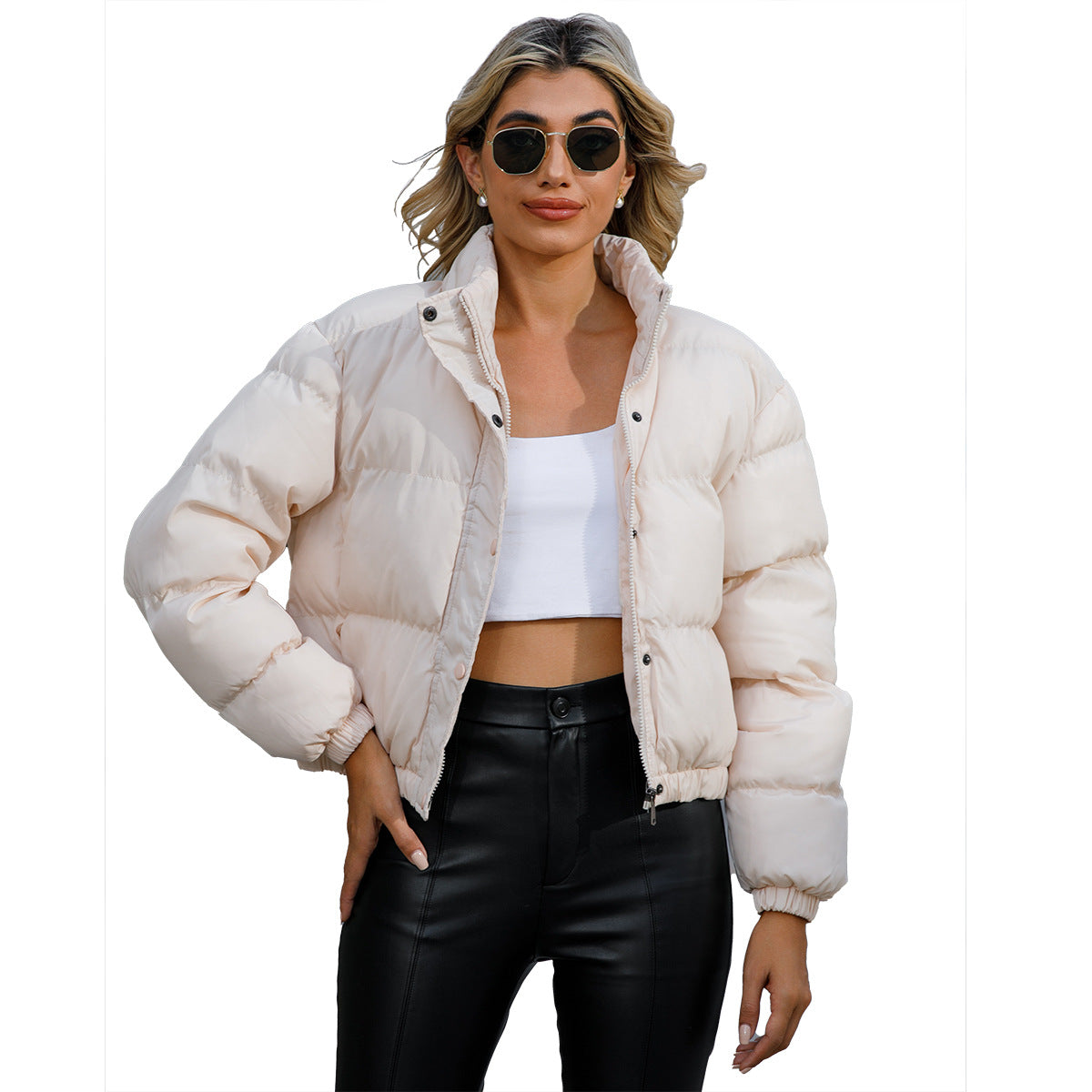 Long sleeved high neck warm jacket