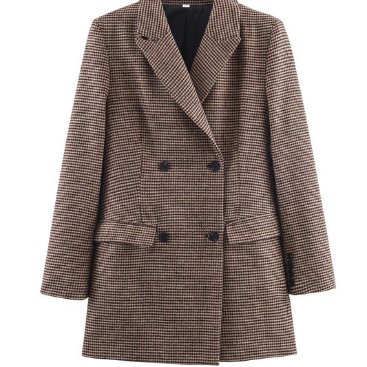 Commuting style mid length suit jacket