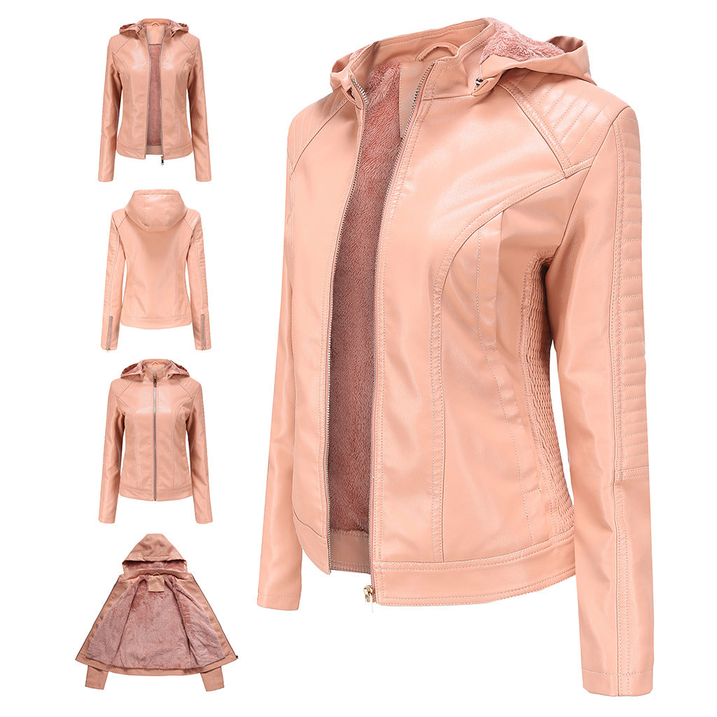 Hooded long sleeved women's jacket