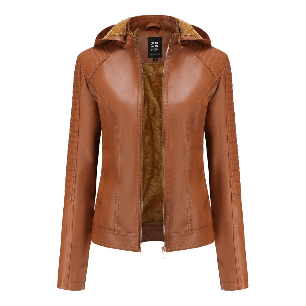 Hooded long sleeved women's jacket
