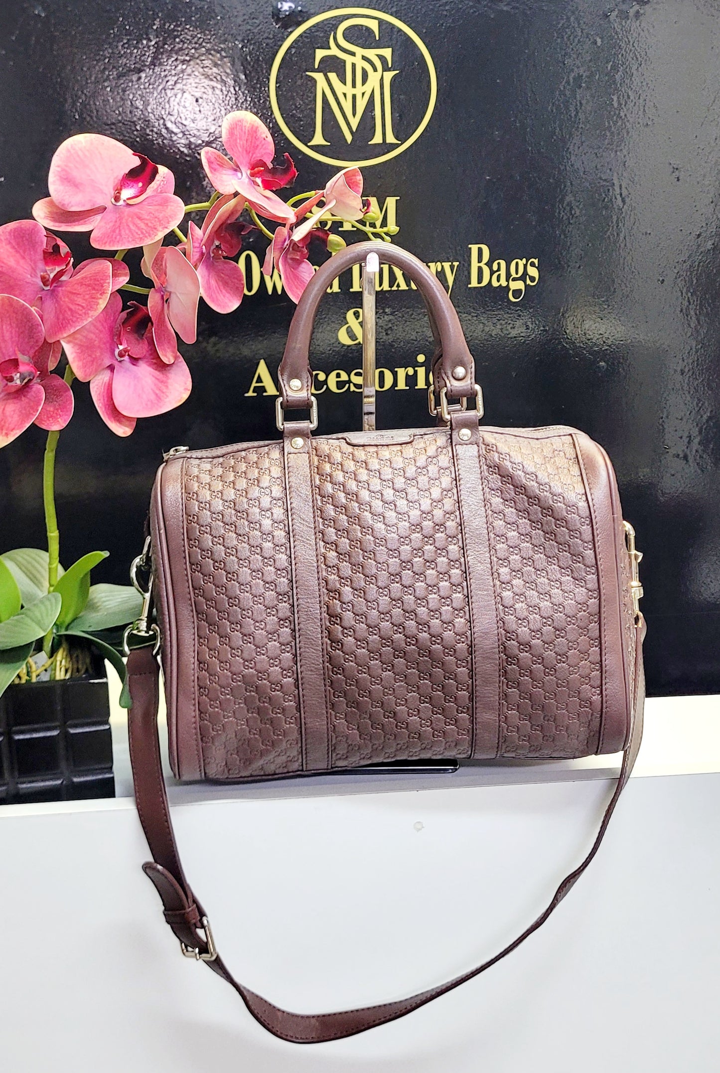 Pre-loved Gucci Guccissima Boston leather bag