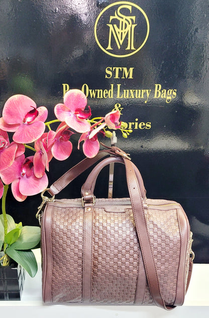 Pre-loved Gucci Guccissima Boston leather bag
